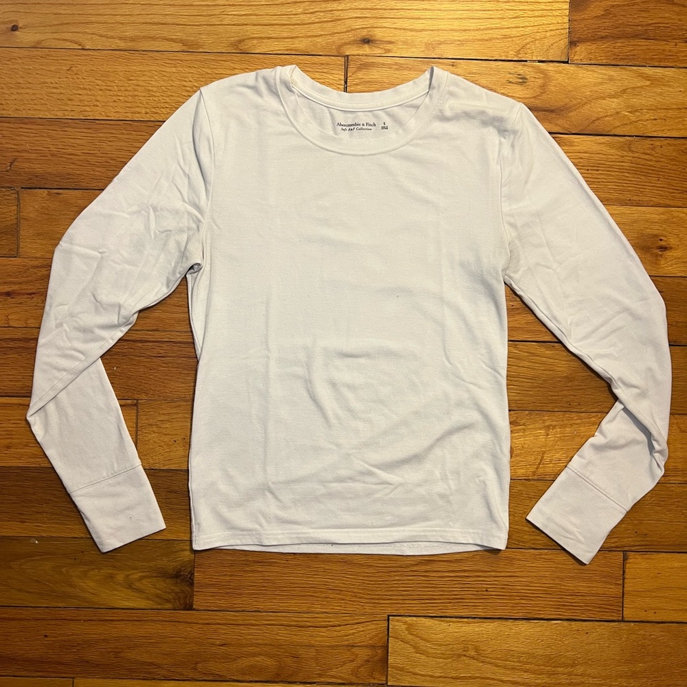Abercrombie & Fitch White Long Sleeve Shirt